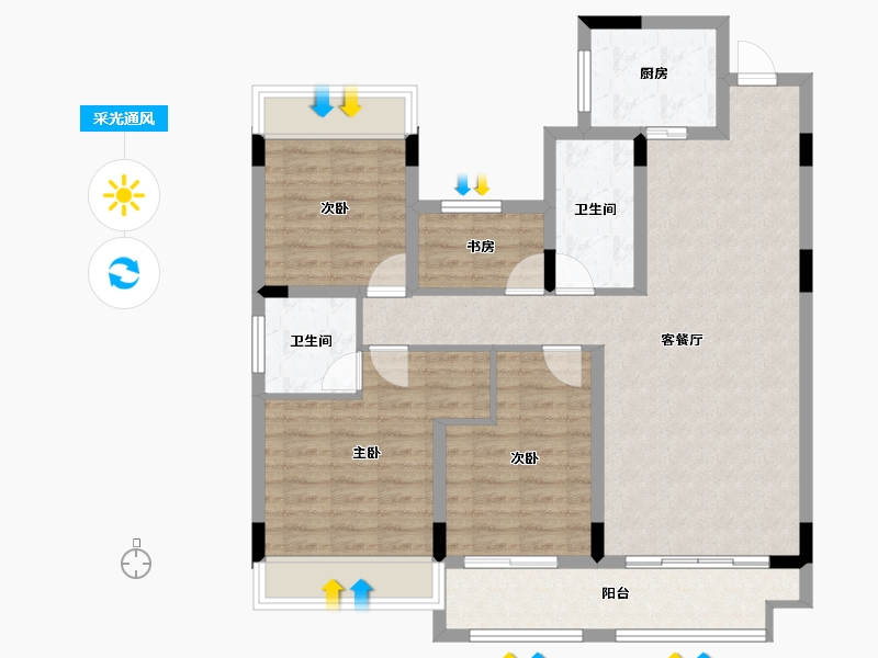 贵州省-毕节市-汉阳幸福里-99.05-户型库-采光通风