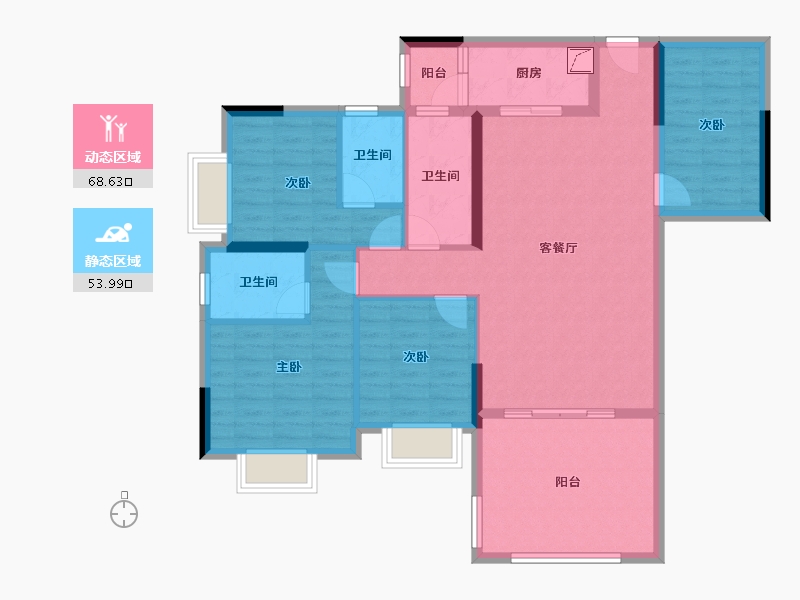 广东省-江门市-御凯名都-109.81-户型库-动静分区