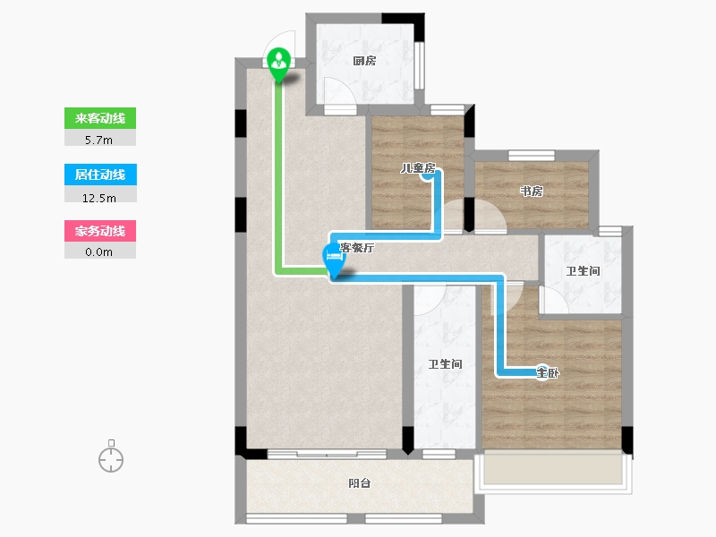 贵州省-毕节市-汉阳幸福里-77.71-户型库-动静线