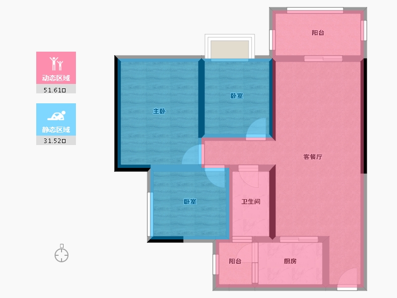 广东省-江门市-文华豪庭-72.77-户型库-动静分区