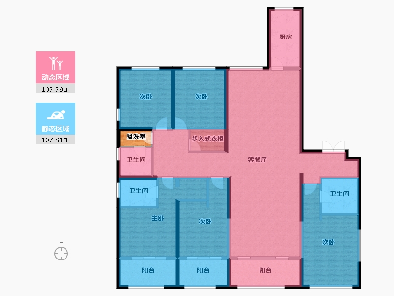 江苏省-盐城市-​荣悦华府-195.61-户型库-动静分区