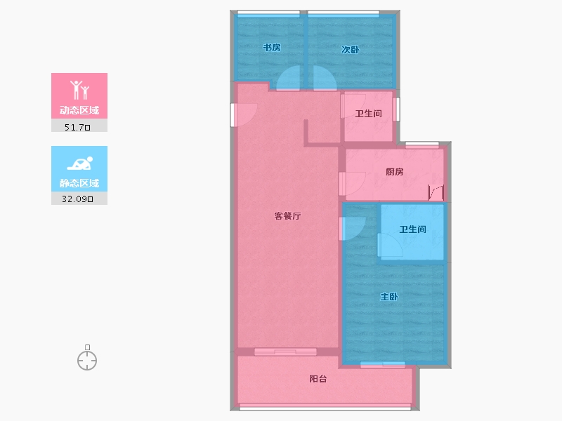 浙江省-嘉兴市-柳岸禾风公寓-78.00-户型库-动静分区