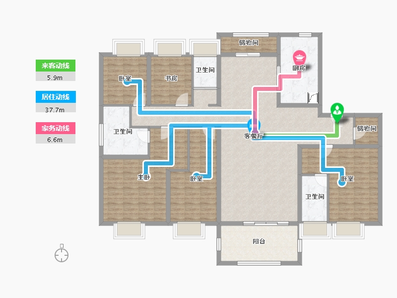 广东省-江门市-恩平碧桂园世纪城-170.02-户型库-动静线