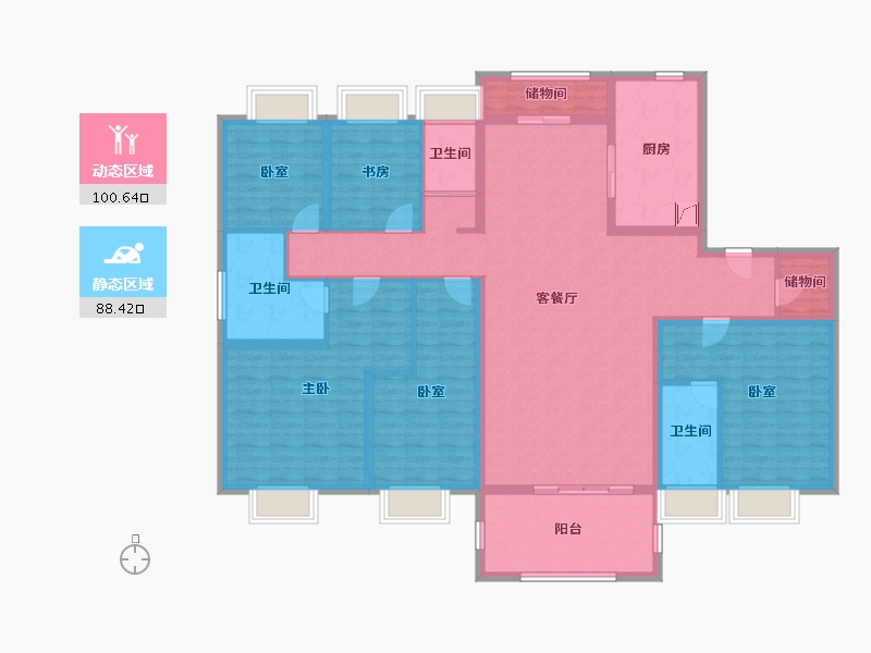 广东省-江门市-恩平碧桂园世纪城-170.02-户型库-动静分区