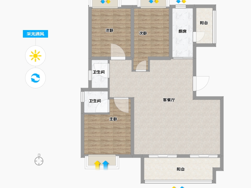 广西壮族自治区-桂林市-大龙湾-106.12-户型库-采光通风