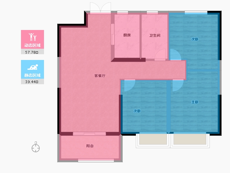 河南省-安阳市-建业凤凰城北岸-88.00-户型库-动静分区