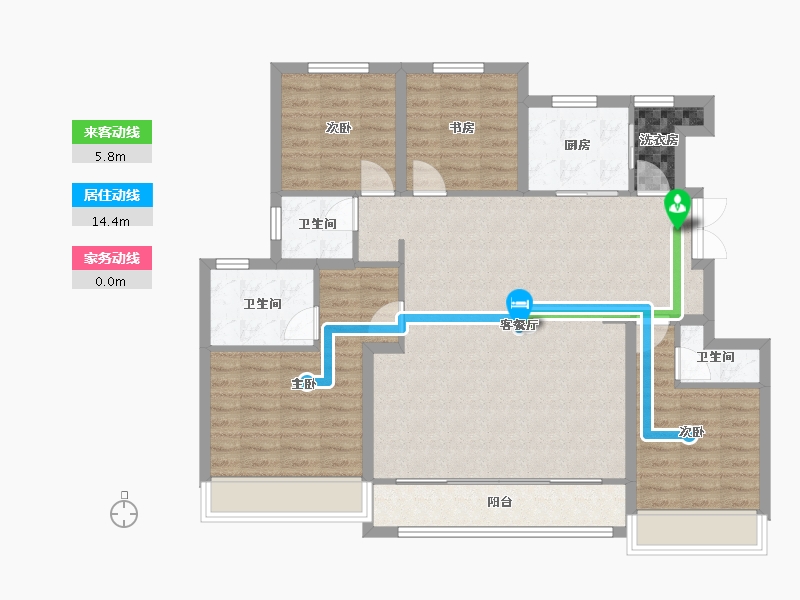 河北省-唐山市-东华·滨湖壹号院-109.25-户型库-动静线