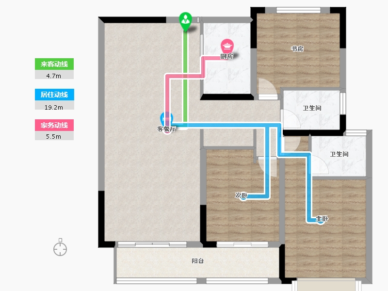 河南省-平顶山市-汝州祥诚公园首府-108.05-户型库-动静线