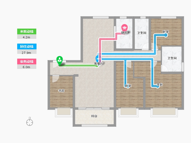 山西省-太原市-碧桂园玖玺臺天玺-129.49-户型库-动静线