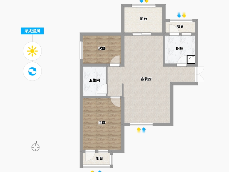 河北省-廊坊市-早安北京-71.37-户型库-采光通风