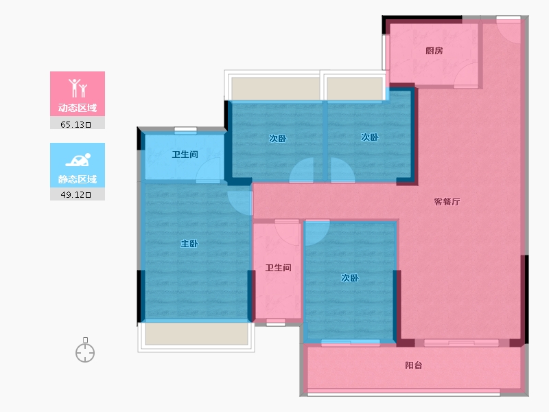 贵州省-毕节市-金富高铁嘉和城-103.08-户型库-动静分区