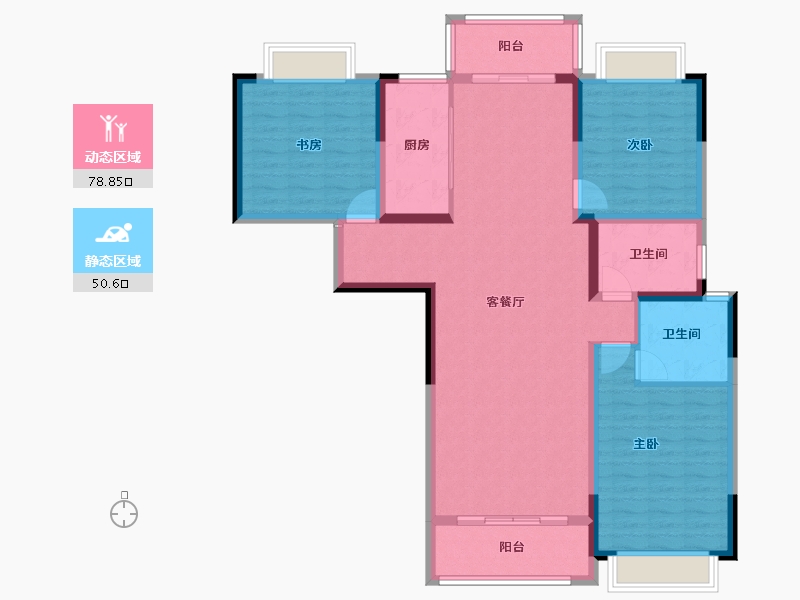 河南省-平顶山市-汝州祥诚公园首府-116.85-户型库-动静分区