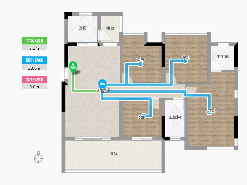 贵州省-毕节市-金海锦院-104.75-户型库-动静线