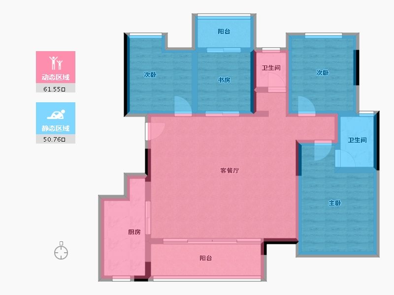 广西壮族自治区-桂林市-桂林彰泰学府-99.93-户型库-动静分区