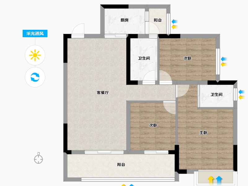 贵州省-毕节市-金海锦院-86.18-户型库-采光通风