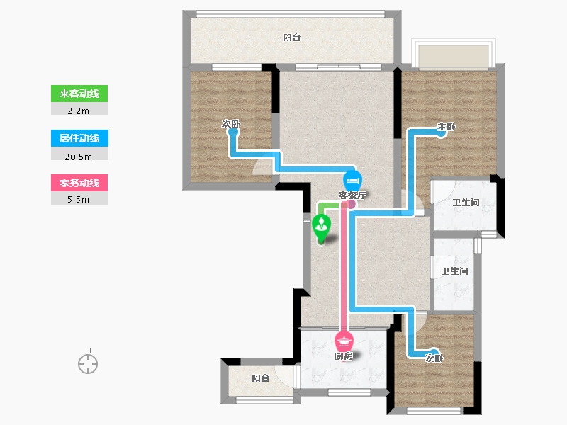 贵州省-毕节市-颐高广场颐高华庭-91.97-户型库-动静线