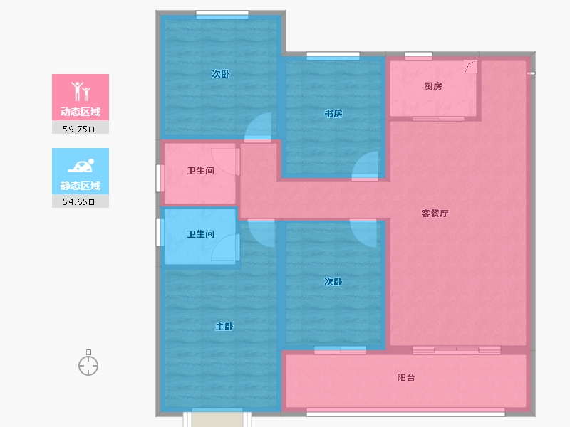 山西省-忻州市-荣盛秀容府-102.37-户型库-动静分区