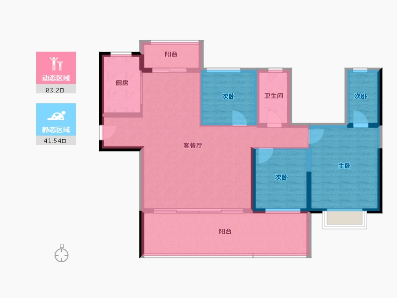 湖南省-怀化市-沅陵碧桂园-112.49-户型库-动静分区