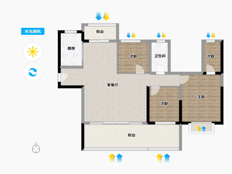 湖南省-怀化市-沅陵碧桂园-112.49-户型库-采光通风