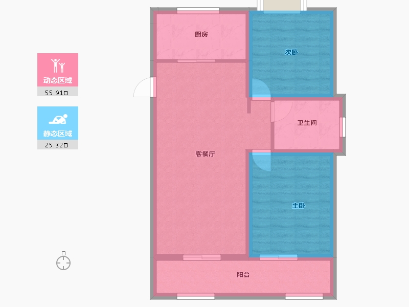 陕西省-宝鸡市-华旗樾天下-72.04-户型库-动静分区