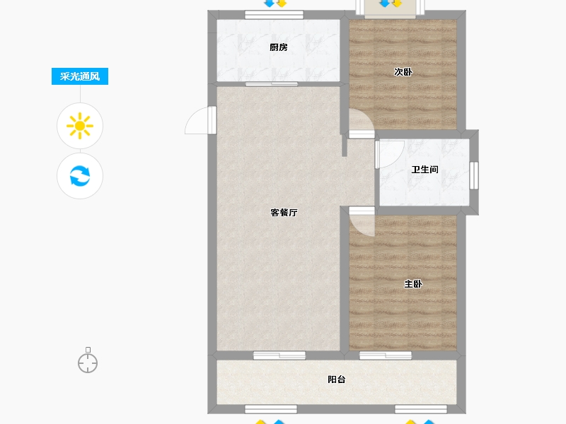 陕西省-宝鸡市-华旗樾天下-72.04-户型库-采光通风