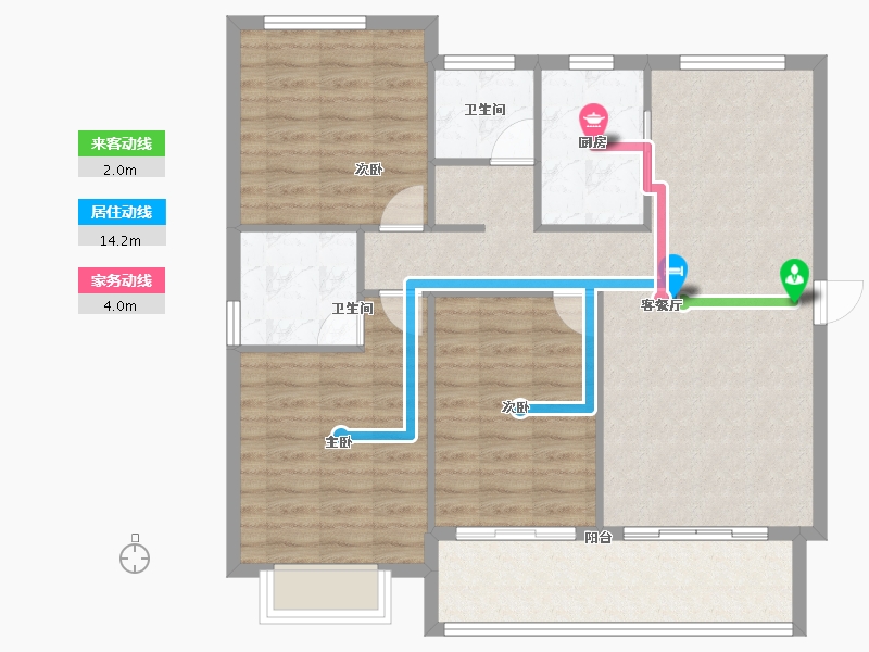 河南省-新乡市-天福九熙府-98.57-户型库-动静线