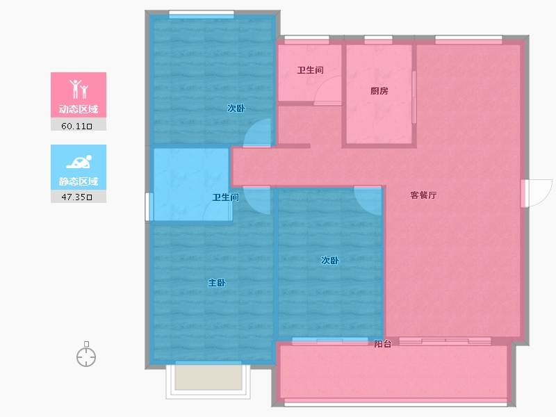 河南省-新乡市-天福九熙府-98.57-户型库-动静分区