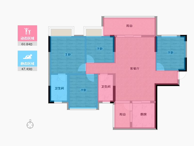 贵州省-毕节市-金海锦院-96.90-户型库-动静分区