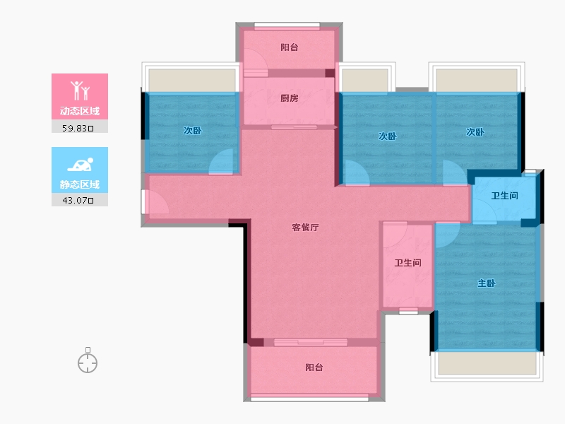 贵州省-毕节市-金富高铁嘉和城-92.16-户型库-动静分区