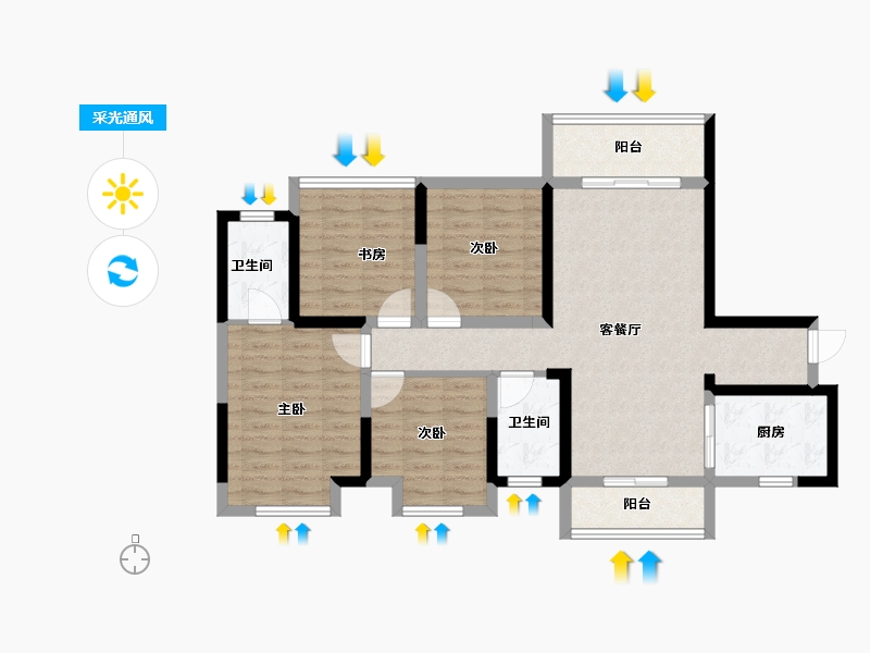 广西壮族自治区-桂林市-桂林彰泰学府-91.36-户型库-采光通风