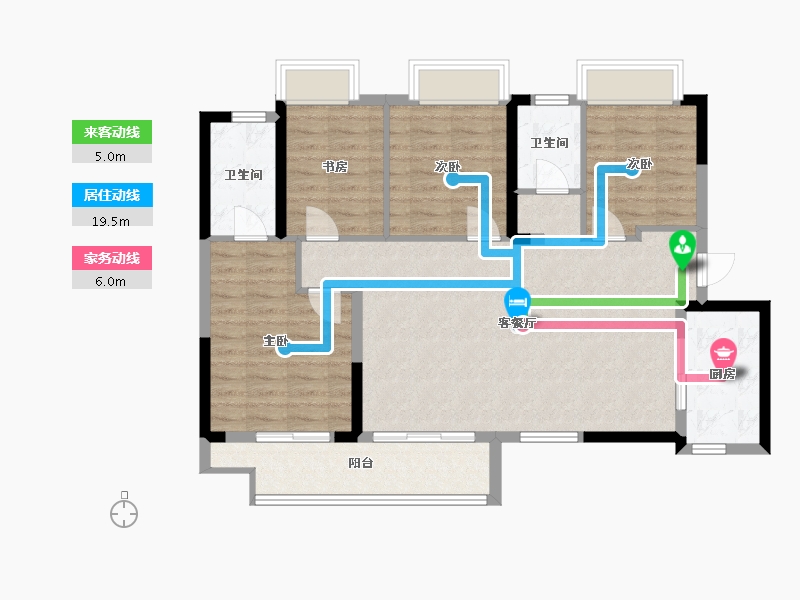 湖南省-永州市-金科桃李郡-107.00-户型库-动静线