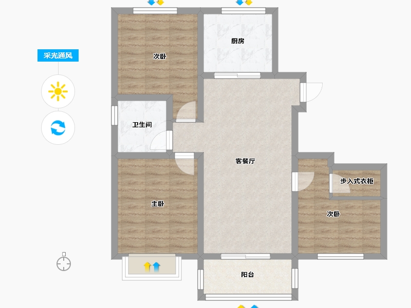 山东省-烟台市-中节能聚创新城-80.00-户型库-采光通风