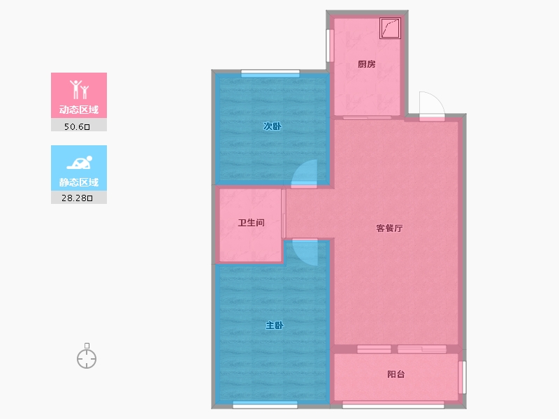 河北省-廊坊市-水岸香园-70.40-户型库-动静分区