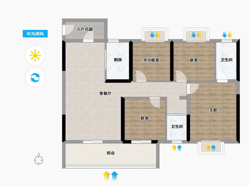 江西省-赣州市-碧桂园·新城之光-101.60-户型库-采光通风