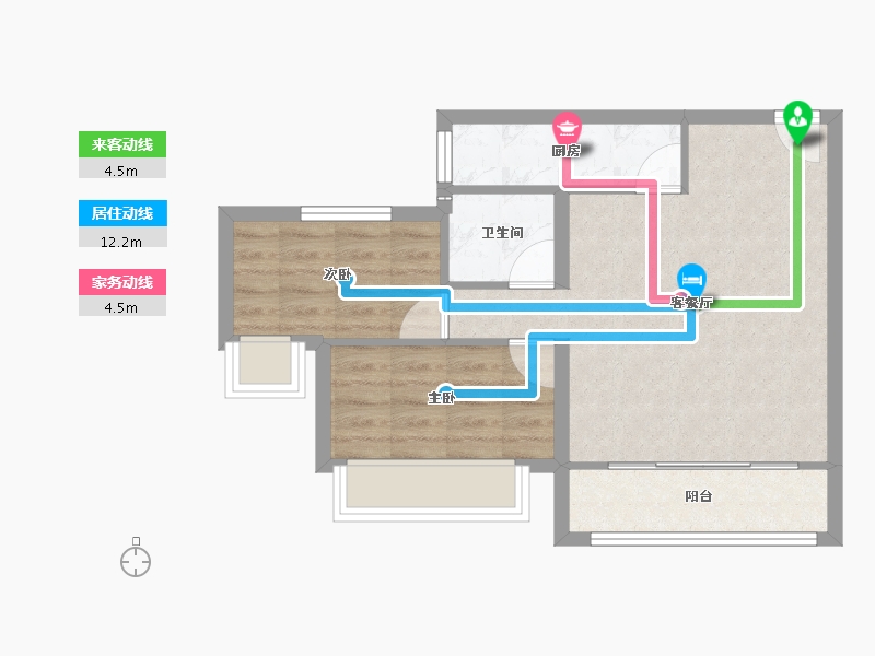 海南省-海口市-菏建海景湾-53.60-户型库-动静线