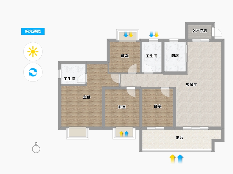 江西省-赣州市-佳兴·南山原著-102.40-户型库-采光通风