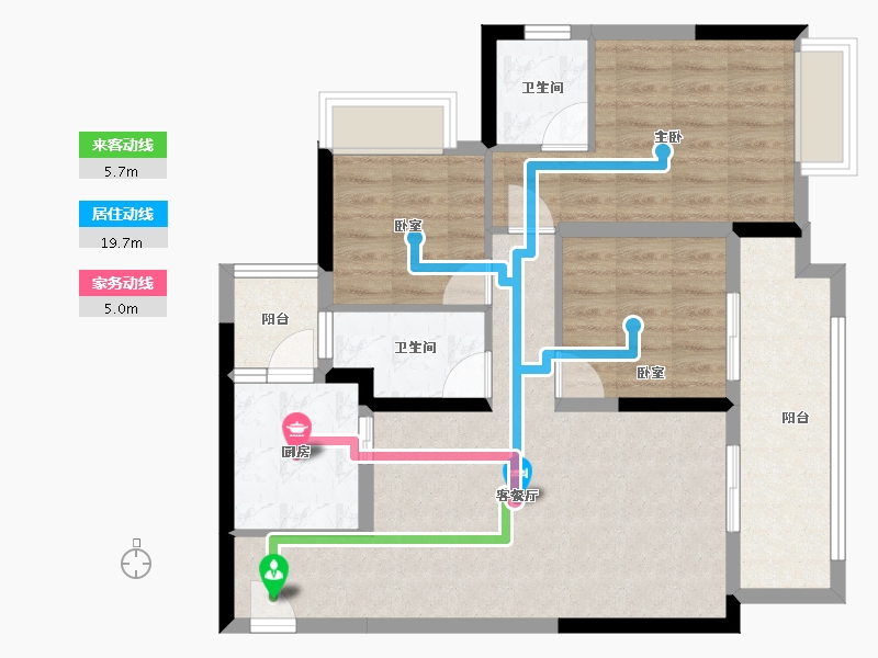 四川省-广安市-帝谷·公园城（悦湖)-80.74-户型库-动静线