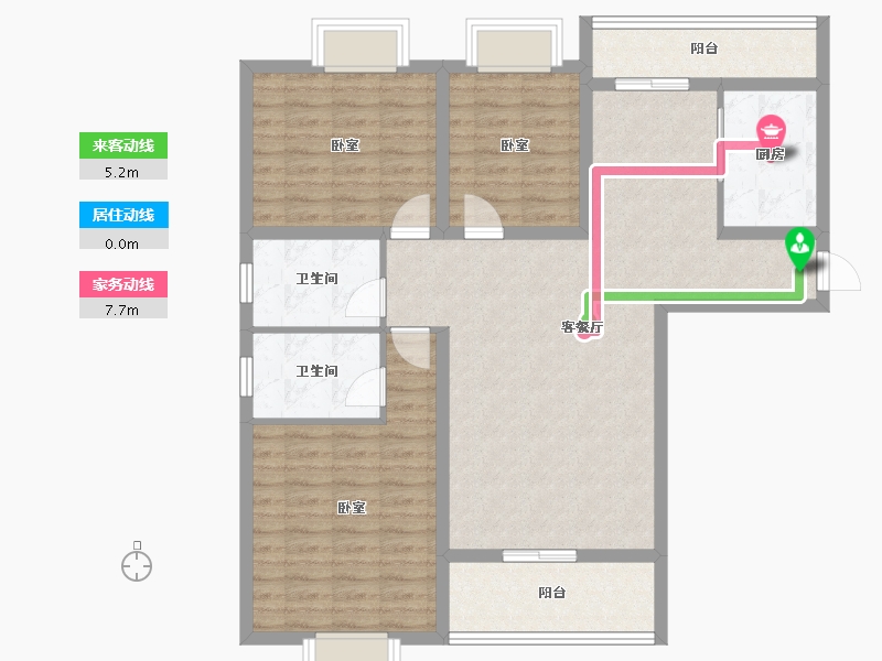 贵州省-遵义市-京尊三进堂-104.00-户型库-动静线