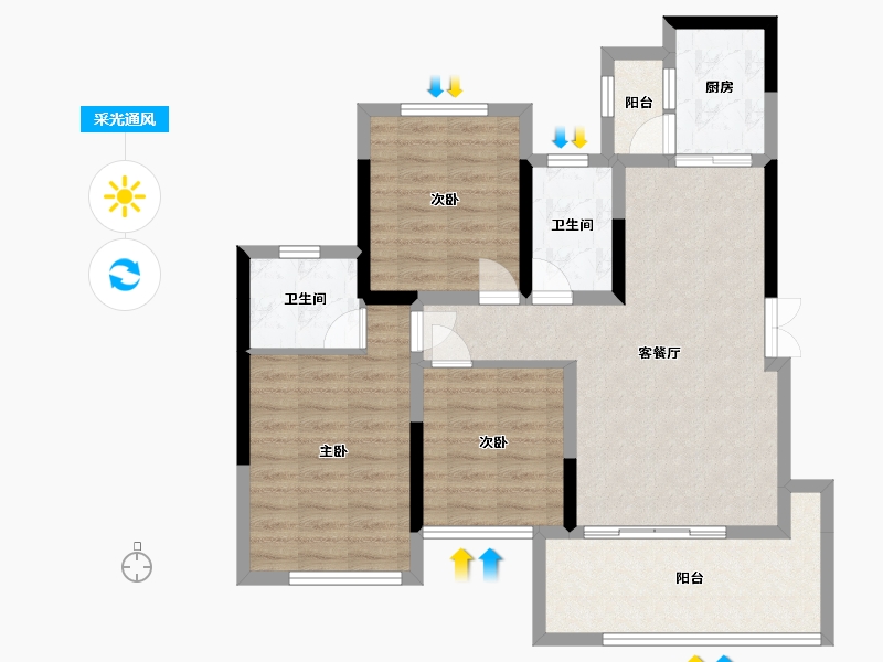 四川省-南充市-一品江城-90.00-户型库-采光通风