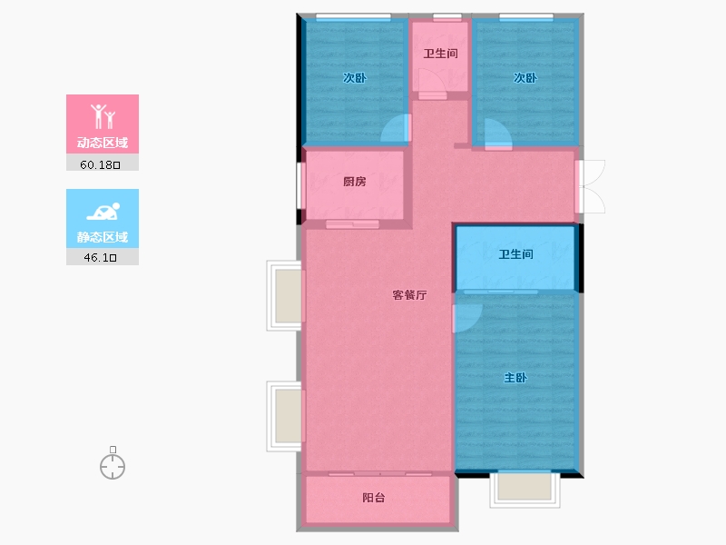 山西省-长治市-锦福苑-96.27-户型库-动静分区