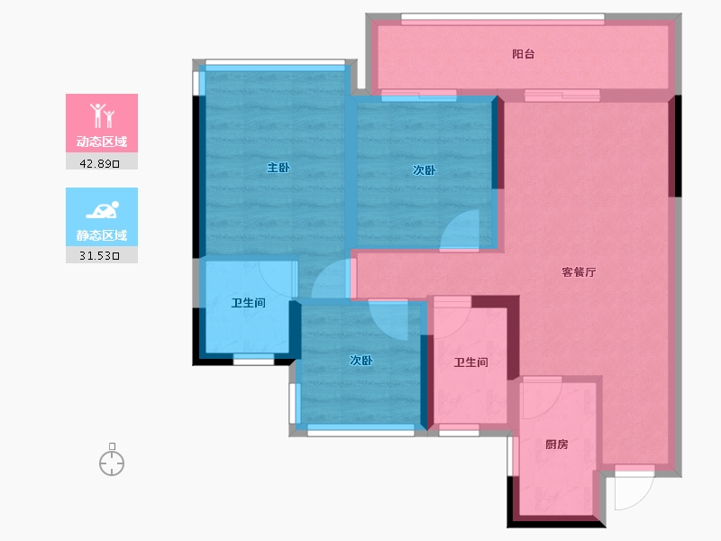 四川省-广安市-和喜·翰林学府-65.23-户型库-动静分区