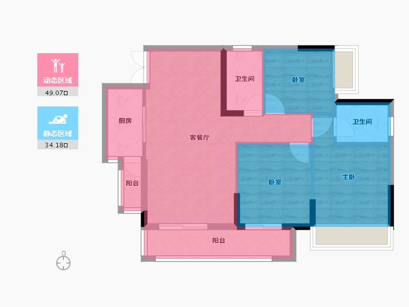 四川省-广安市-加德·爱众江景-74.47-户型库-动静分区