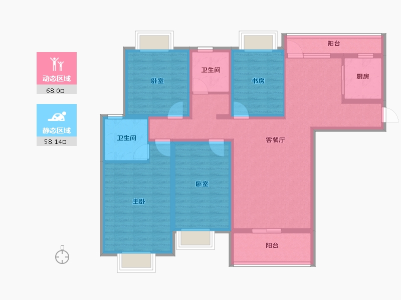 贵州省-遵义市-京尊三进堂-111.20-户型库-动静分区