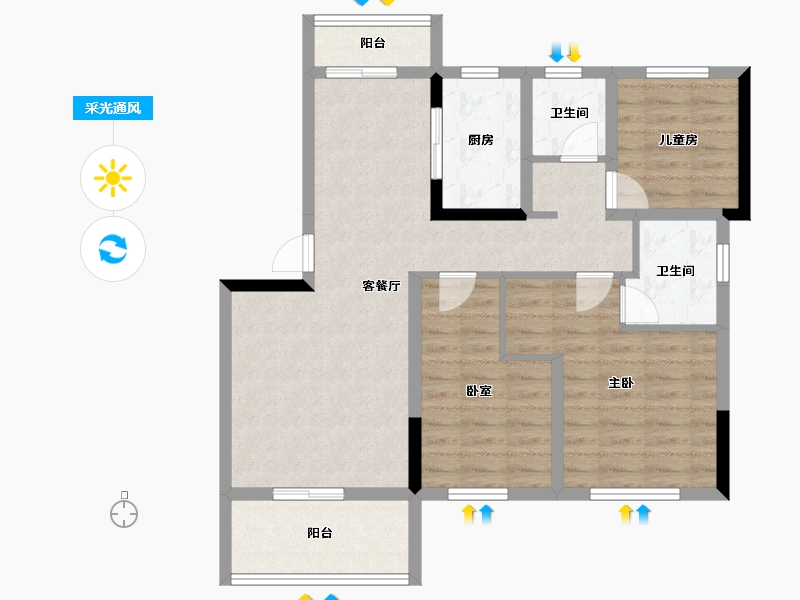 江西省-赣州市-中恒·谷山学府-85.59-户型库-采光通风