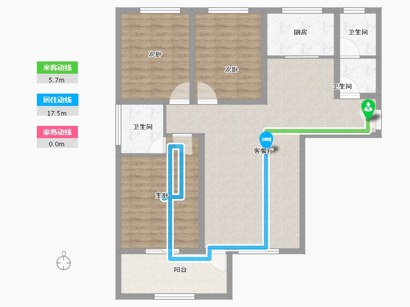 陕西省-宝鸡市-江河·凯旋城-103.68-户型库-动静线