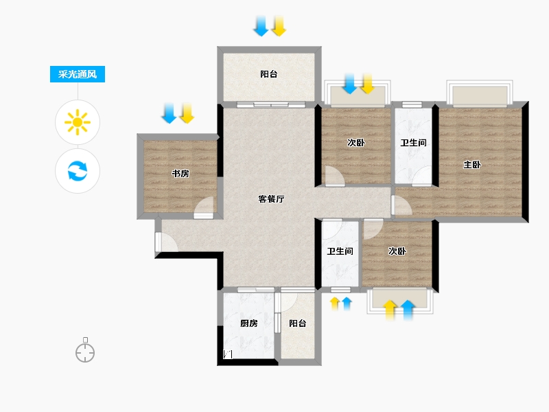 广东省-湛江市-盛世家园-101.58-户型库-采光通风