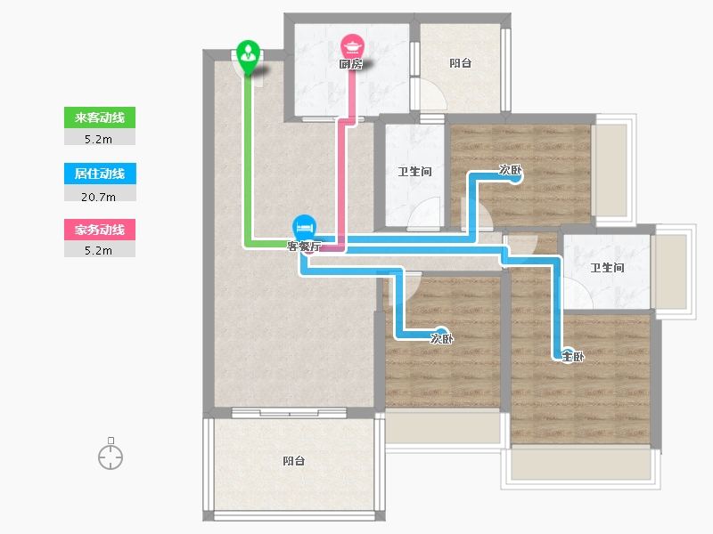 广东省-湛江市-城市海悦花园-88.01-户型库-动静线