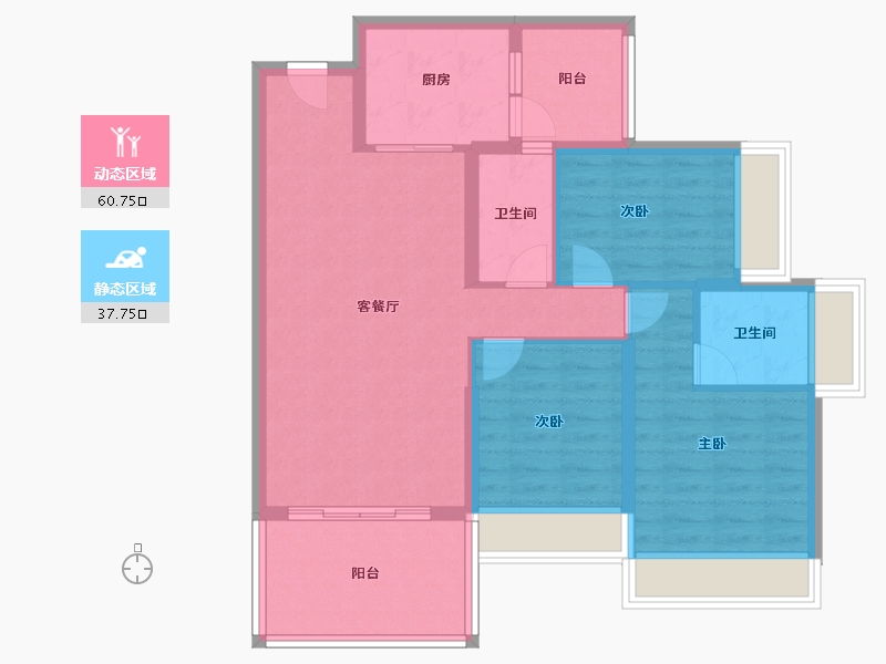 广东省-湛江市-城市海悦花园-88.01-户型库-动静分区