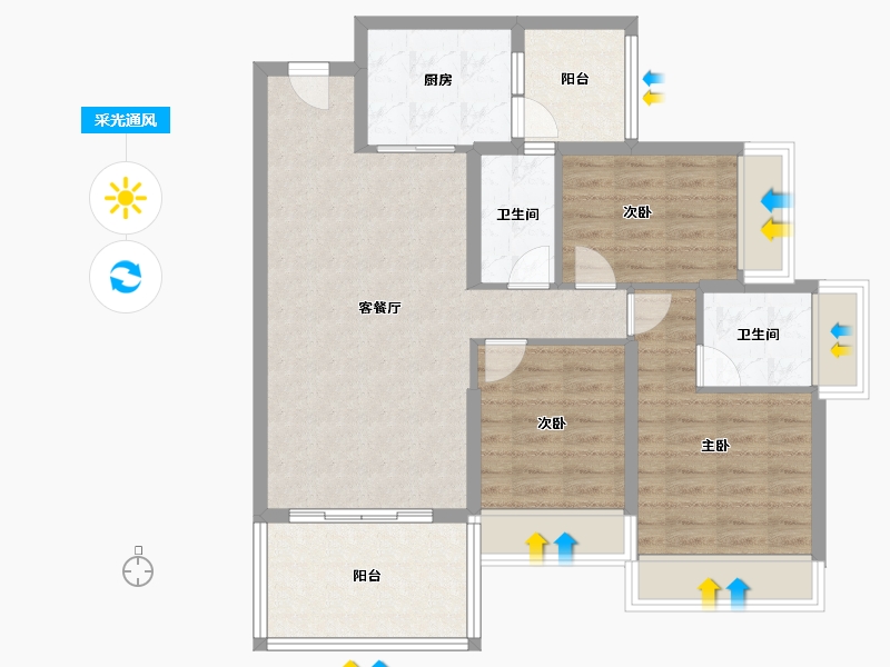 广东省-湛江市-城市海悦花园-88.01-户型库-采光通风