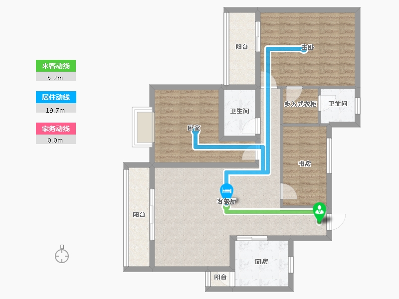 贵州省-遵义市-京尊三进堂-96.80-户型库-动静线